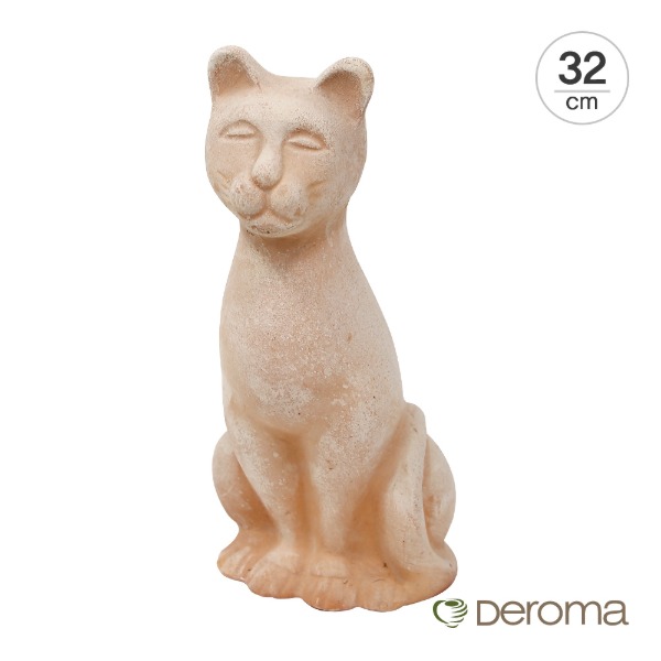 [데로마 Deroma] 이태리 도자기 정원 테라스 마당 화단 꾸미기 가꾸기 가토 고양이 조경장식(32cm)